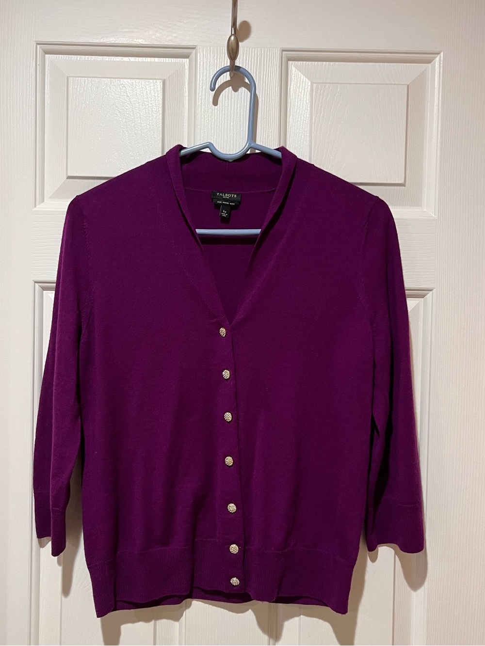 Talbots Purple Cardigan Size Large Petite EUC